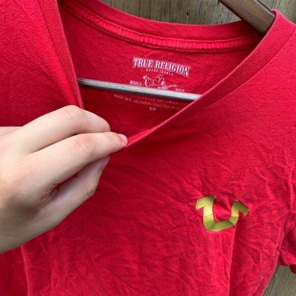 True Religion BIG LOGO T Shirt Small - Picture 2 of 3